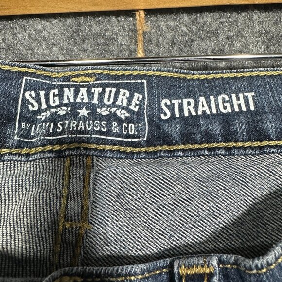Levis Signature Jeans Mens 30 Blue Cotton Pockets Straight Leg Grunge Outdoor - Picture 5 of 10
